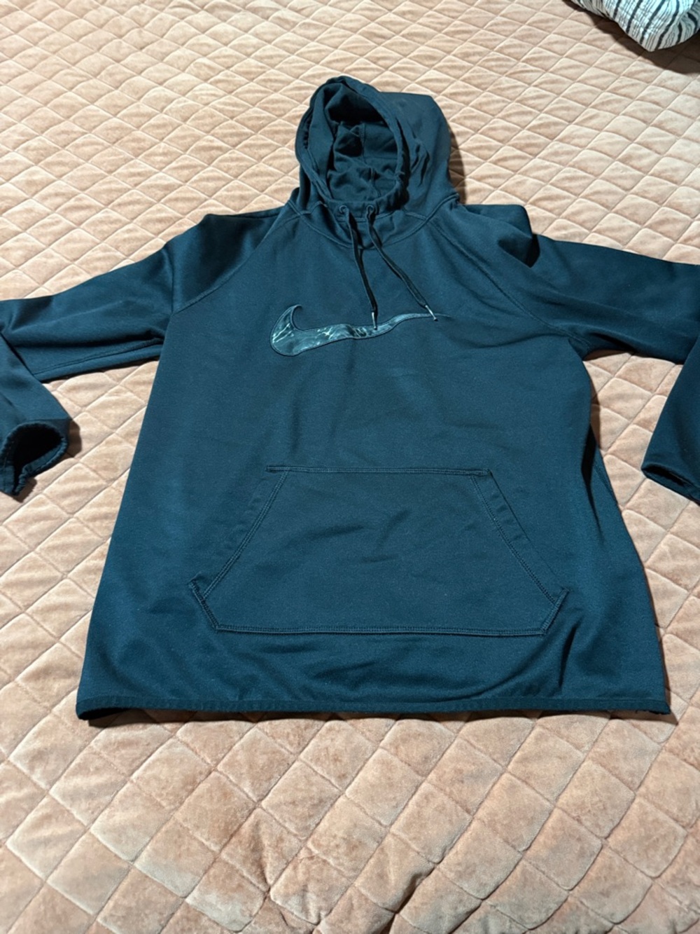 Nike Black Hooded Sweatshirt with Gloss Swoosh